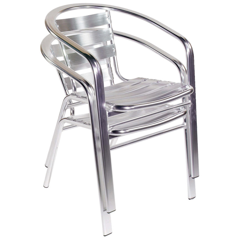 Indoor/Outdoor Aluminum Stacking Chairs - (Set of 6)