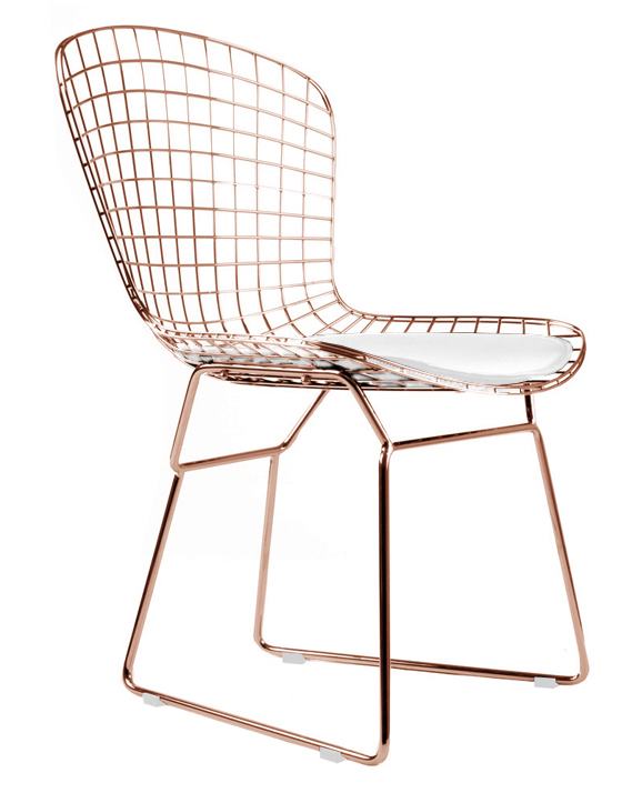ROSE GOLD BERTOIA SIDE CHAIR ROSE GOLD DINING CHAIRS MID